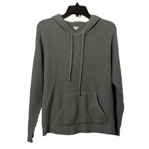 Aerie Women's‎ Taupe Green Knitted Pullover Waffle Knit Hoodie Sweater Size XS